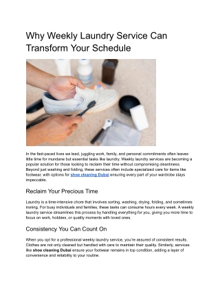 Why Weekly Laundry Service Can Transform Your Schedule