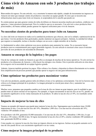 Cómo generar ingresos en Amazon con solo tres productos (no trabajes de más)