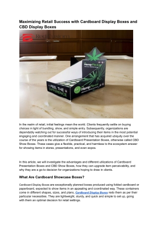 Cardboard Display Boxes & CBD Display Boxes