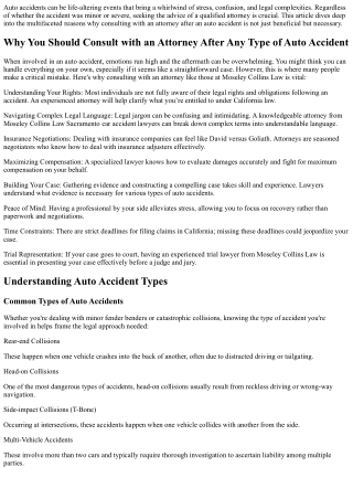 “Why You Should Consult with an Attorney After Any Type of Auto Accident”