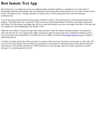 Best Inmate Text App