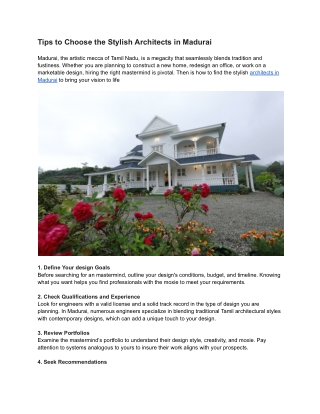 Stylish Architects in Madurai