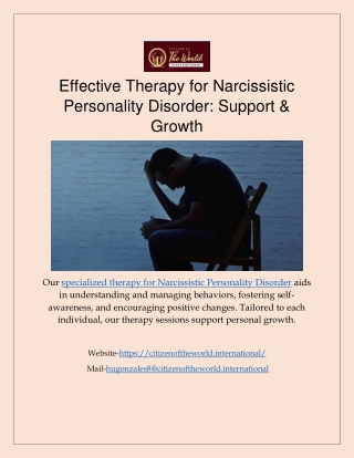Effective Therapy for Narcissistic Personality Disorder