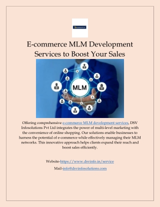 E-commerce MLM Development Services to Boost Your Sales