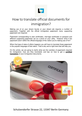 How to translate official documents for immigration?