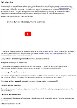 Bâtir une communauté engagée grâce au numérique