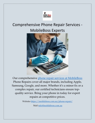 Comprehensive Phone Repair Services - MobileBoss Experts
