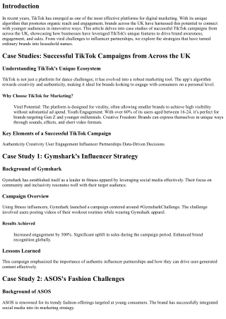 Case Studies: Successful TikTok Campaigns from Across the UK