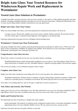 Bright Auto Glass