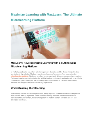 Maximize Learning with MaxLearn_ The Ultimate Microlearning Platform