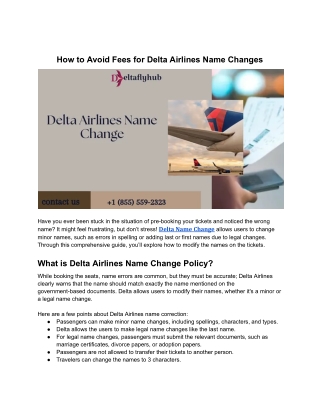 How to Avoid Fees for Delta Airlines Name Changes