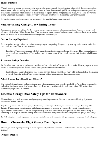 A Beginner’s Guide to Understanding Different Spring Types