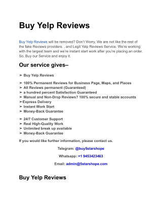 Buy Yelp Reviews