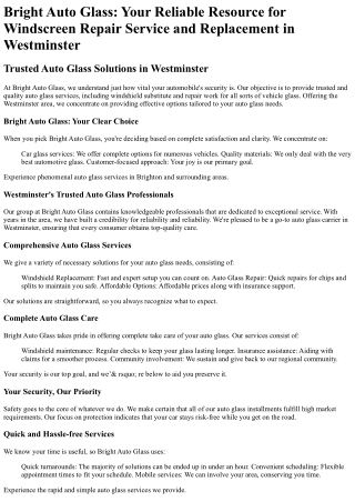 Bright Auto Glass
