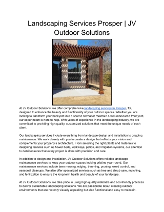 Landscaping Services Prosper
