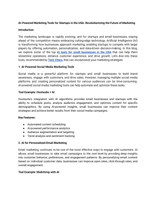 AI-Powered Marketing Tools for Startups in the USA