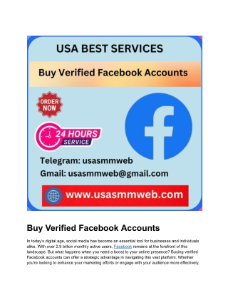 Buy Verified Facebook Accounts 100% Verified Ready & Old