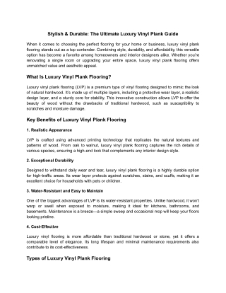 flooring- luxery vinyl