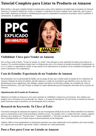 Guía Completa para Crear un Listado de Producto en Amazon