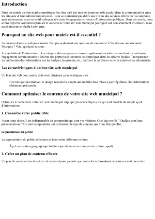 Comment optimiser le contenu de votre site web municipal