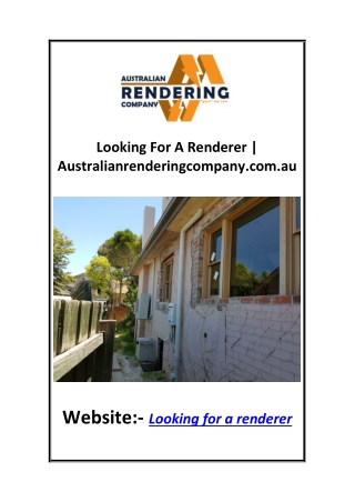 Looking For A Renderer  Australianrenderingcompany.com.au