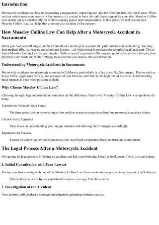 How Moseley Collins Law Can Help After a Motorcycle Accident in Sacramento