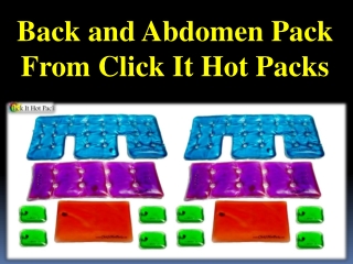 Back and Abdomen Pack From Click It Hot Packs