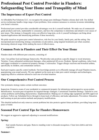 Affordable Pest Solutions