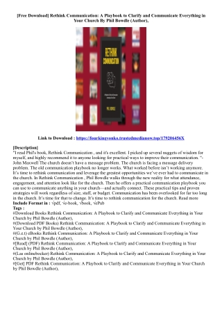 (Get Access Book) Rethink Communication: A Playbook to Clarify and Communicate E