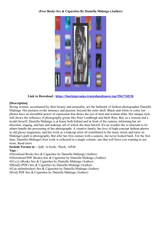 [Get Access Book] Sex & Cigarettes By Daniella Midenge (Author)