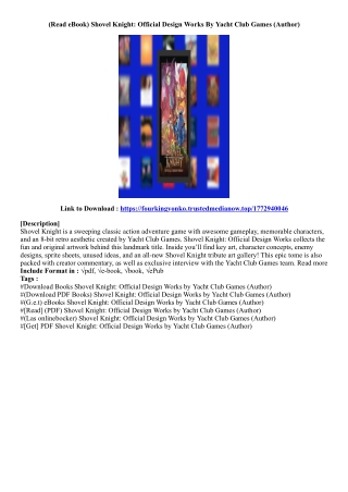 [Free Book] Shovel Knight: Official Design Works By Yacht Club Games (Author)