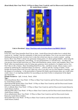 (Download) Show Your Work!: 10 Ways to Share Your Creativity and Get Discovered