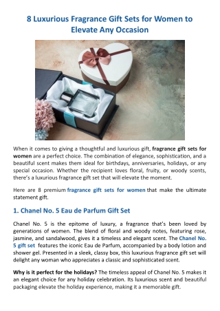 8 Luxurious Fragrance Gift Sets for Women to Elevate Any Occasion