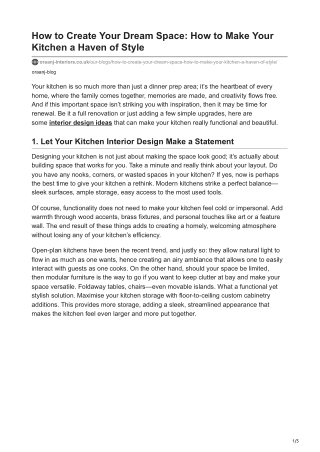 How to Create Your Dream Space: How to Make Your Kitchen a Haven of Style -