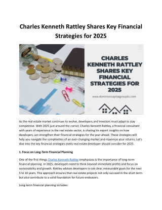 Charles Kenneth Rattley Shares Key Financial Strategies for 2025