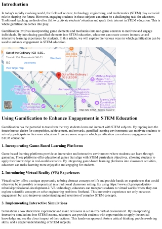 Using Gamification to Enhance Engagement in STEM Education