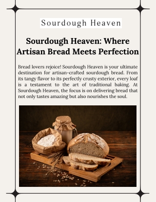 Where Every Loaf is a Work of Art Sourdough Heaven