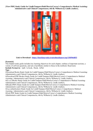 [Best Ebook] Study Guide for Lindh/Tamparo/Dahl/Morris/Correa’s Comprehensive Me