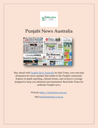 Punjabi News Australia