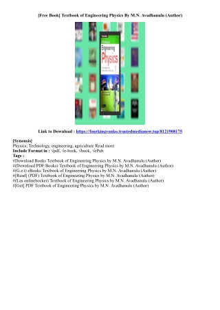 (View Book) Textbook of Engineering Physics By M.N. Avadhanulu (Author)