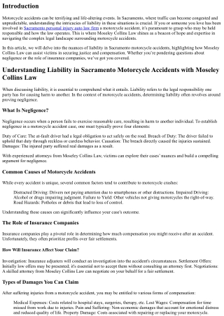 Understanding Liability in Sacramento Motorcycle Accidents with Moseley Collins