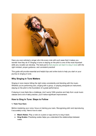 How to Learn to Sing in Tune_ A Beginner’s Guide