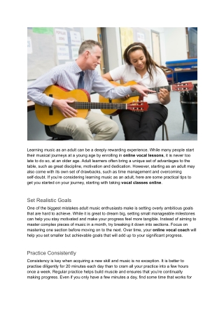 Tips for Learning Music as an Adult