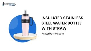 insulated stainless steel water bottle with straw