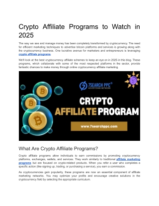 Crypto Affiliate Programs to Watch in 2025