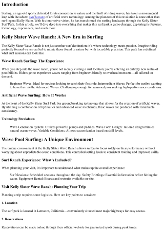 Behind The Scenes At The Revolutionary Kelly Slater Surf Park