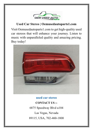 Used Car Stereo  Oemusedautoparts1