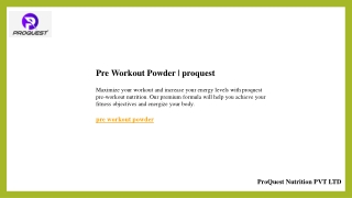 Pre Workout Powder  proquest