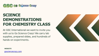 Go Science Crazy - Science Demonstrations for Chemistry Class