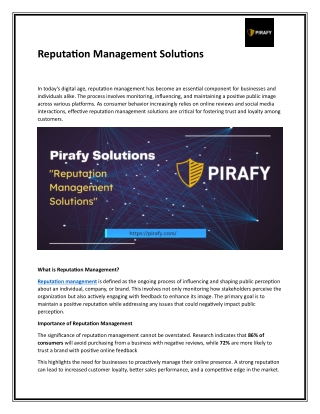 Reputation Management Solutions-pirafy